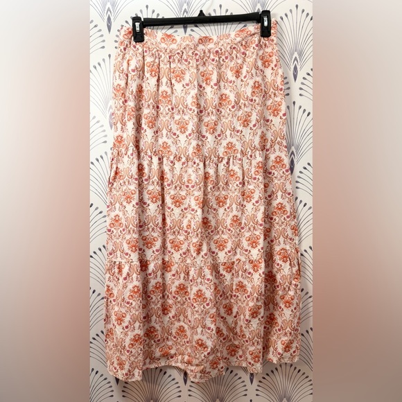 Cynthia Rowley Dresses & Skirts - Cynthia Rowley Orange and Cream Maxi Bubble Skirt